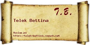 Telek Bettina névjegykártya